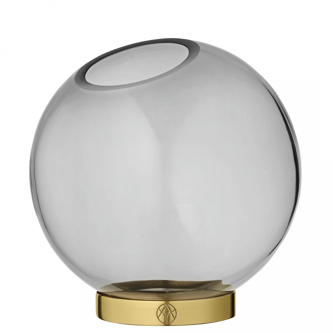 GLOBE - Vase globe verre et laiton medium D16cm