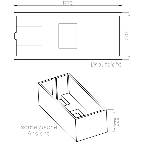 Wannenträger »Jamaica«, BxHxL: 77 x 57 x 177 cm, weiß