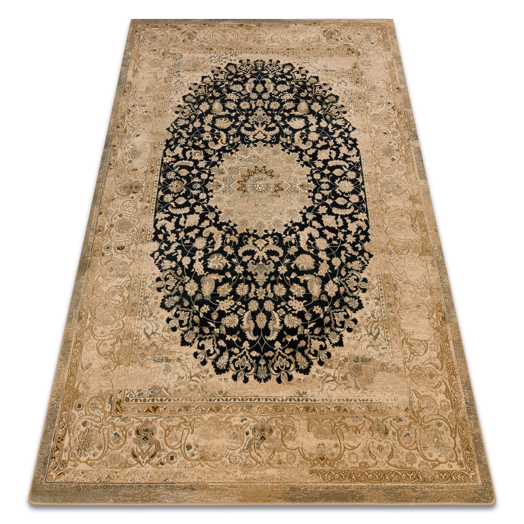 Dywan wełniany SUPERIOR Piemonte rozeta beż / granat 170x235 cm