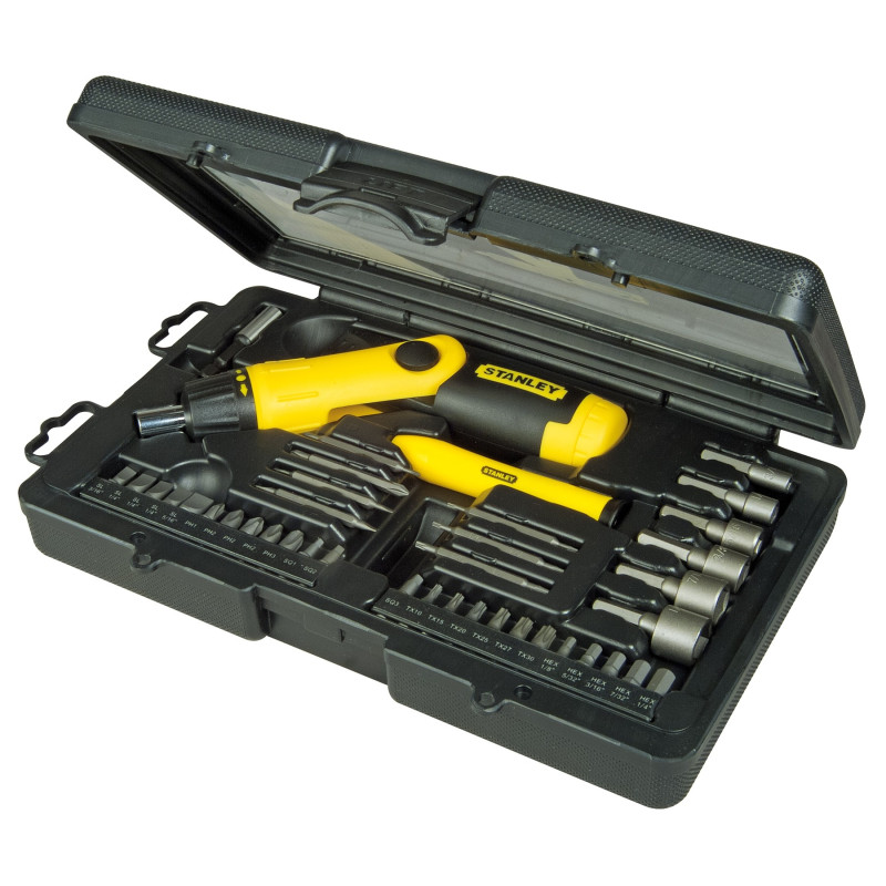 Set pistolet cliquets bits 38 pièces STANLEY