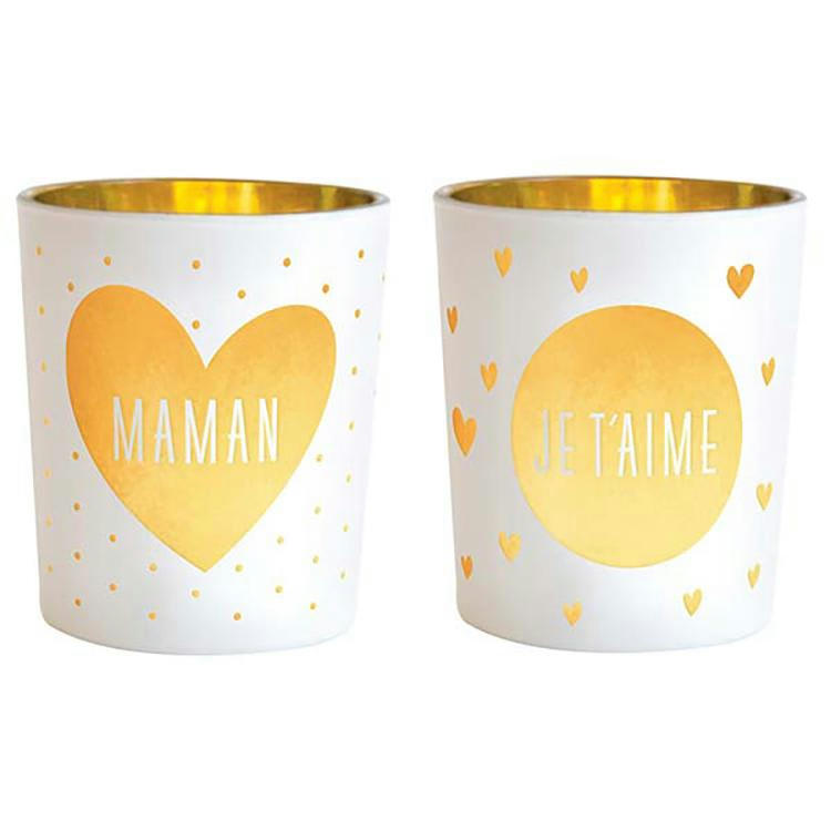 - Lot de 2 photophores maman et je t