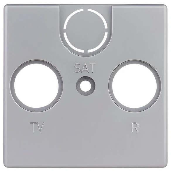 Quadro Abdeckung Antenne TV/RF, Silber, Kunststoff