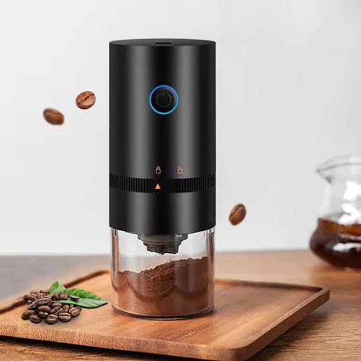 NNEOBA Portable USB C Rechargeable Coffee Grinder Ceramic Burr Mill Black