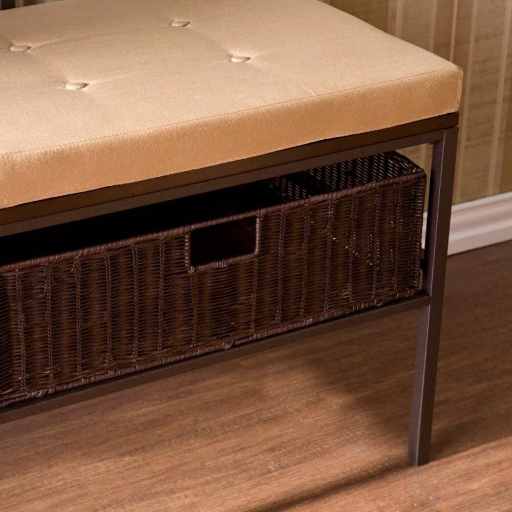 Copper Grove Hoosier Metal Hall Tree Bench and Coat Rack