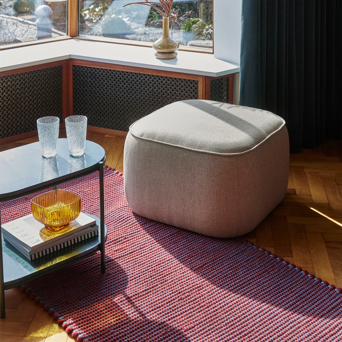 Hübsch Interior - Cube Pouf, sand