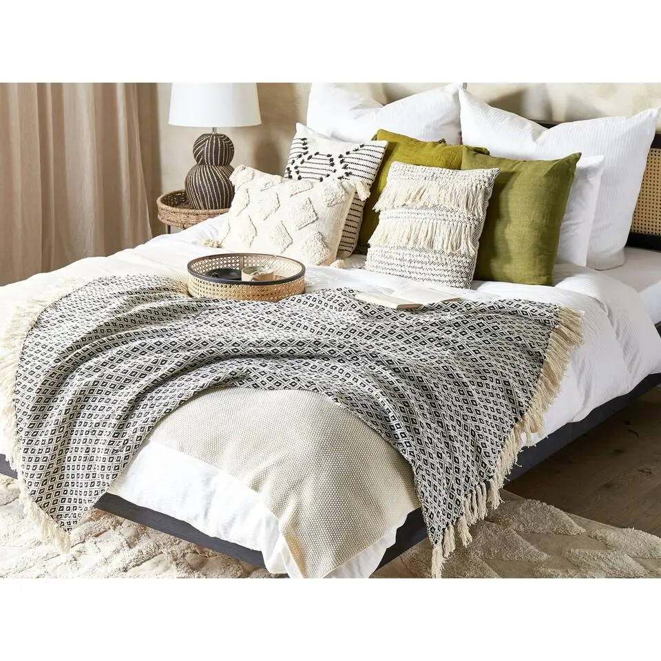 CHYAMA - Plaid - Zwart - 125 x 150 cm - Katoen