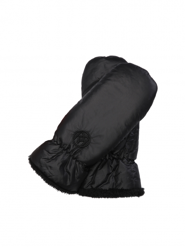 Warm black ladies' mittens