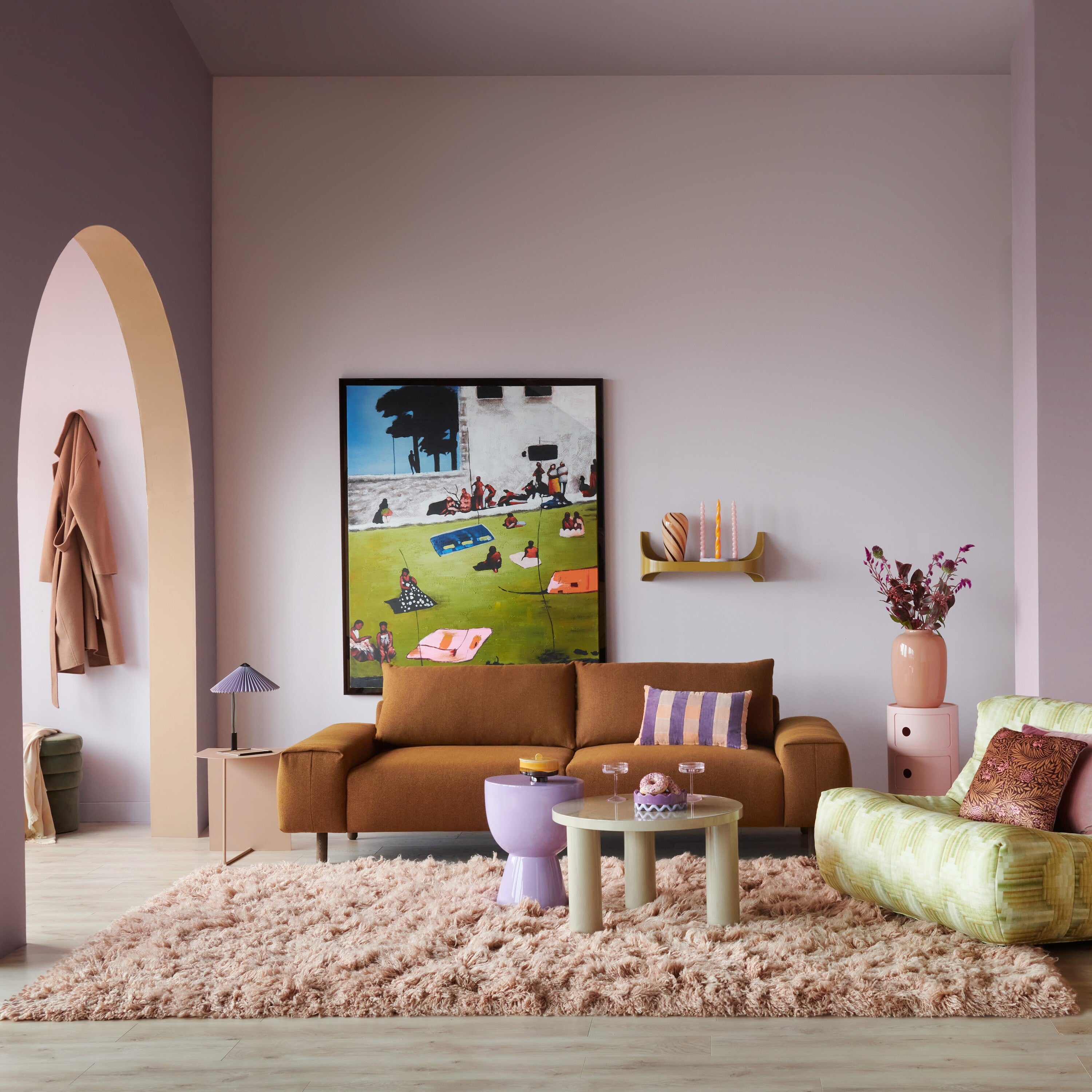 HKliving Fluffy Vloerkleed 200 x 300 cm - Lichtroze