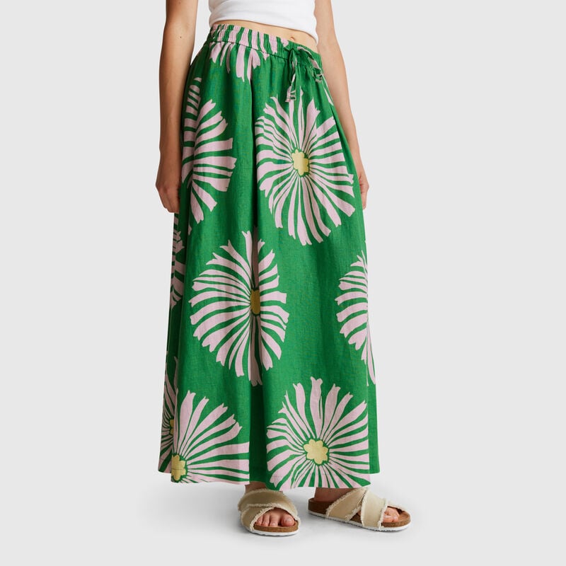 Midi skirt with floral print