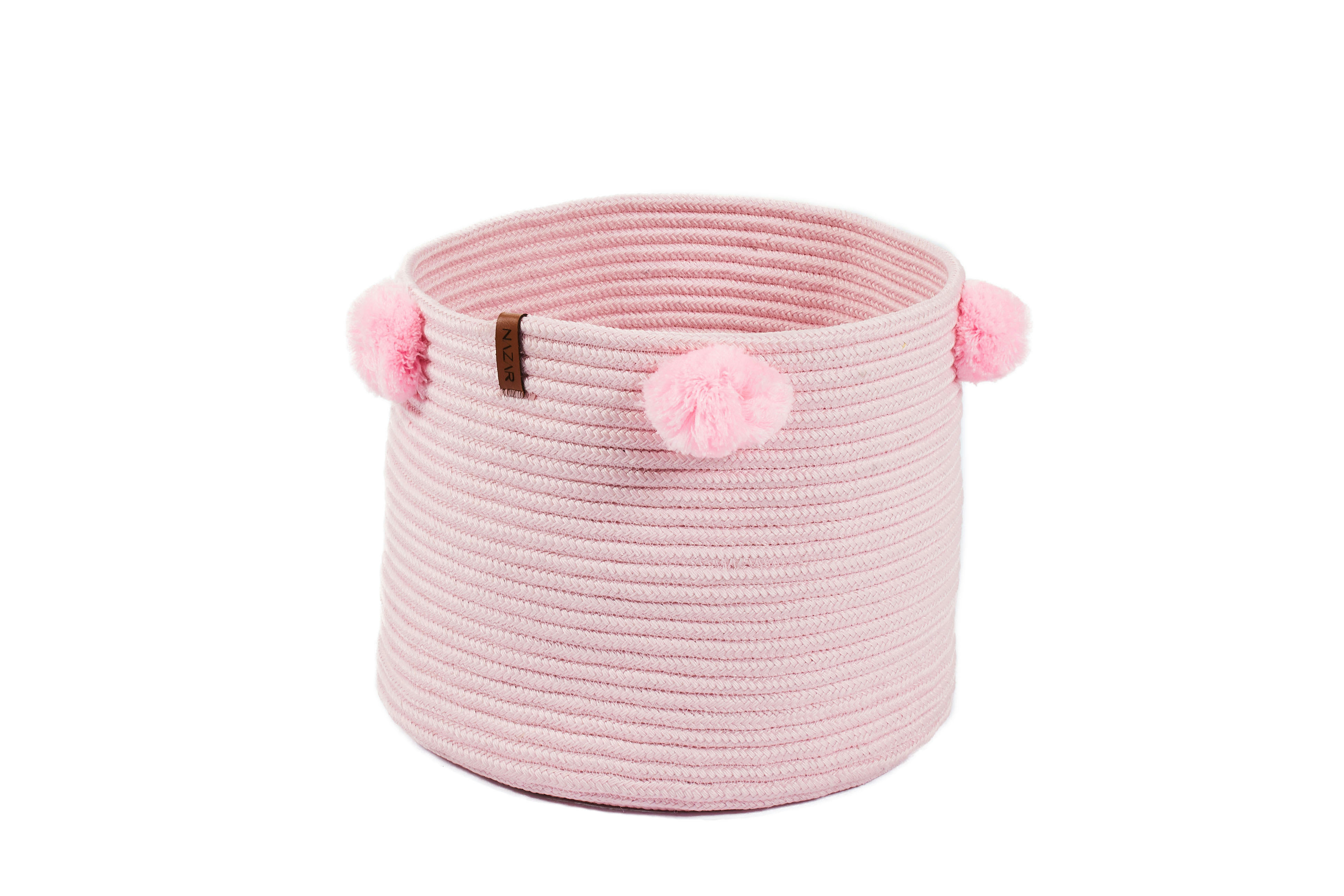 CALI - Panier enfant uni fait main rose - 30x25