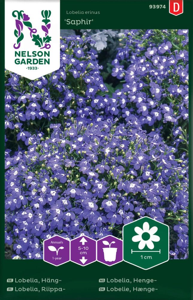 BLOMSTERFRØ NELSON GARDEN HENGELOBELIA SAPHIR