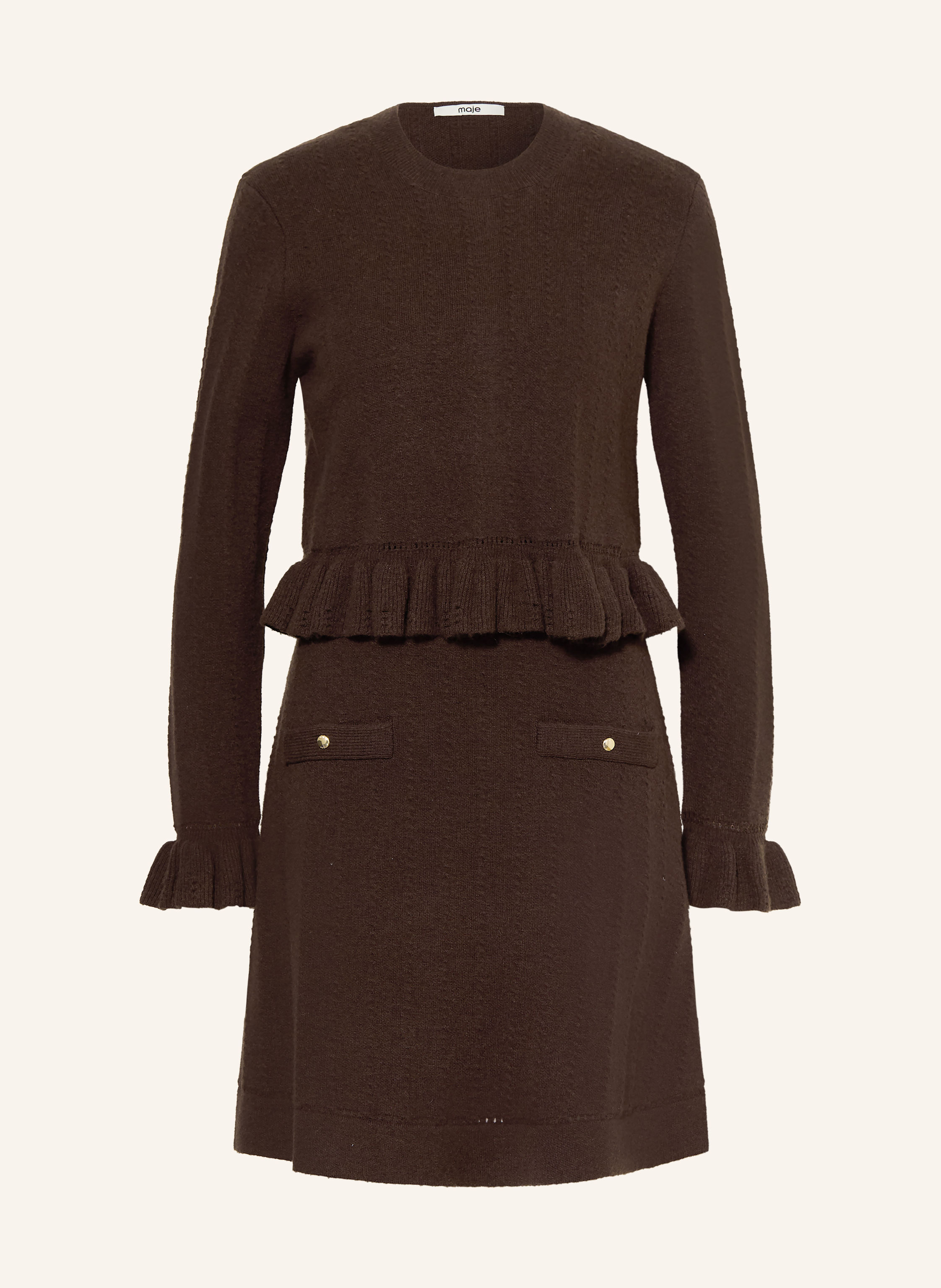 maje Set: Strickkleid und Pullover