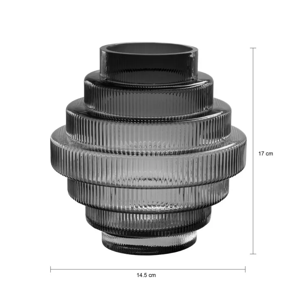 QUVIO Vaas �?Glas �?Grijs �?Maat S