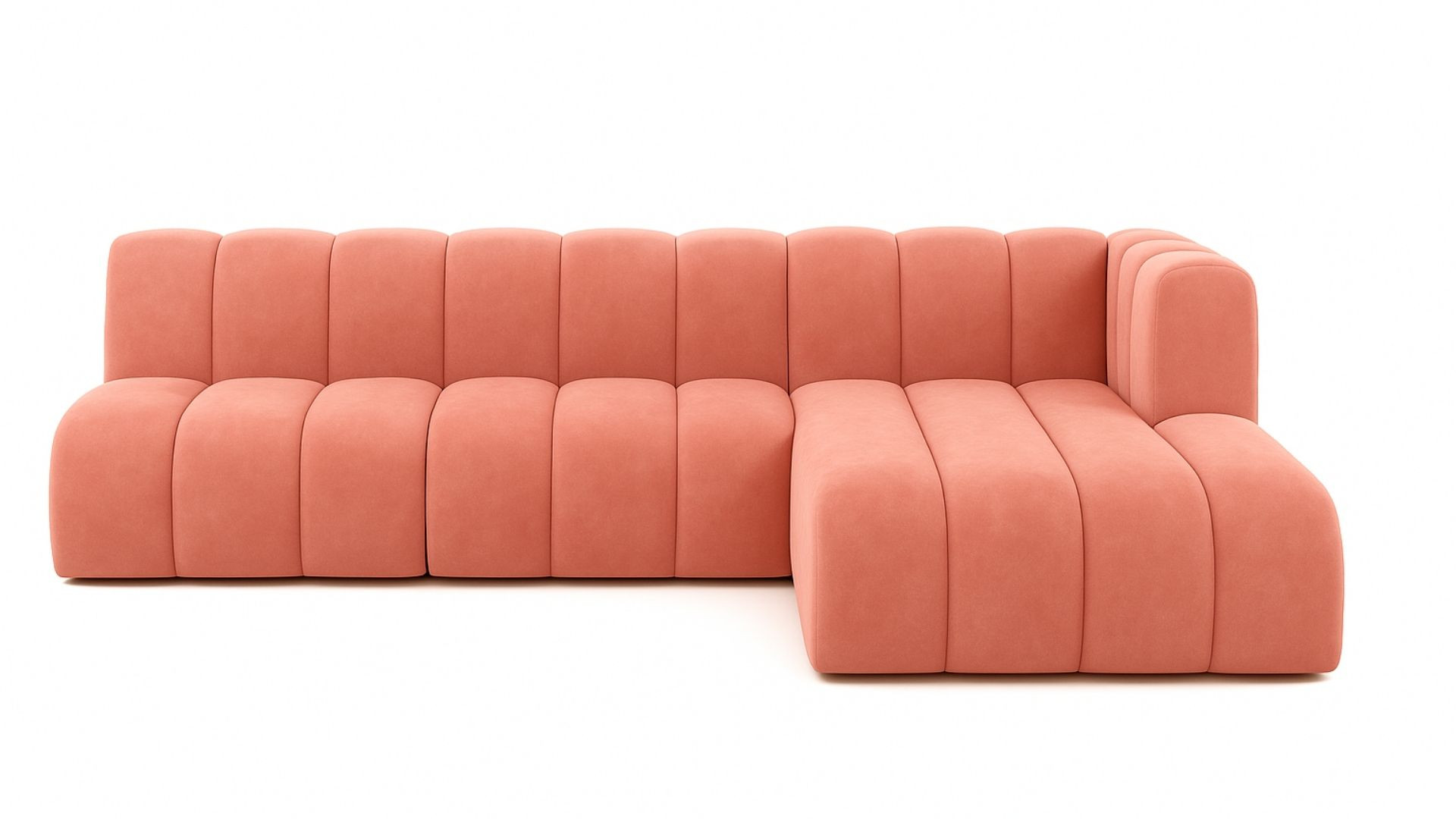 Narożnik w kształcie L GRAND 295 cm, tkanina Salvador, Różowy, Prawy