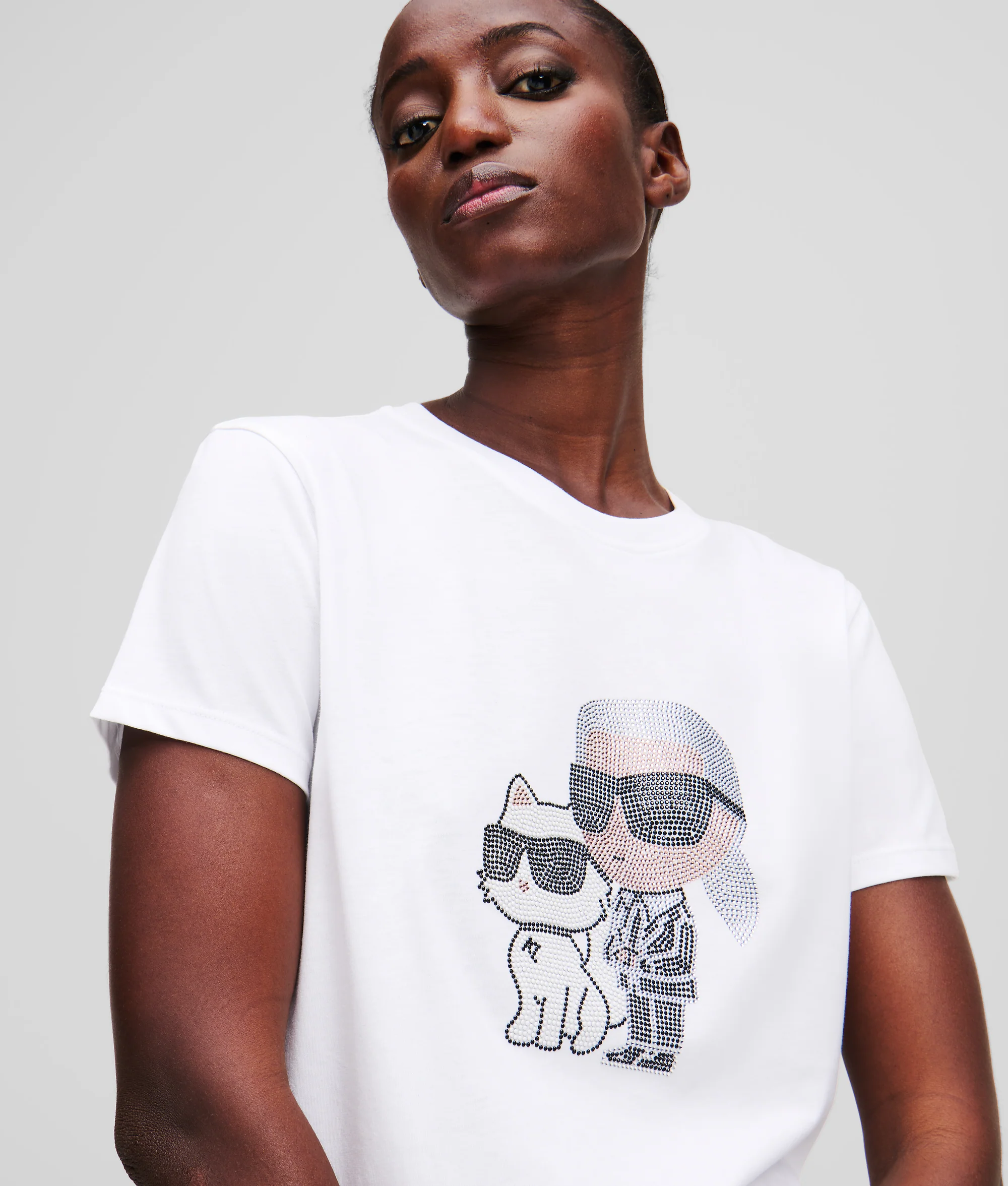 T-shirt à strass Ikon Karl & Choupette