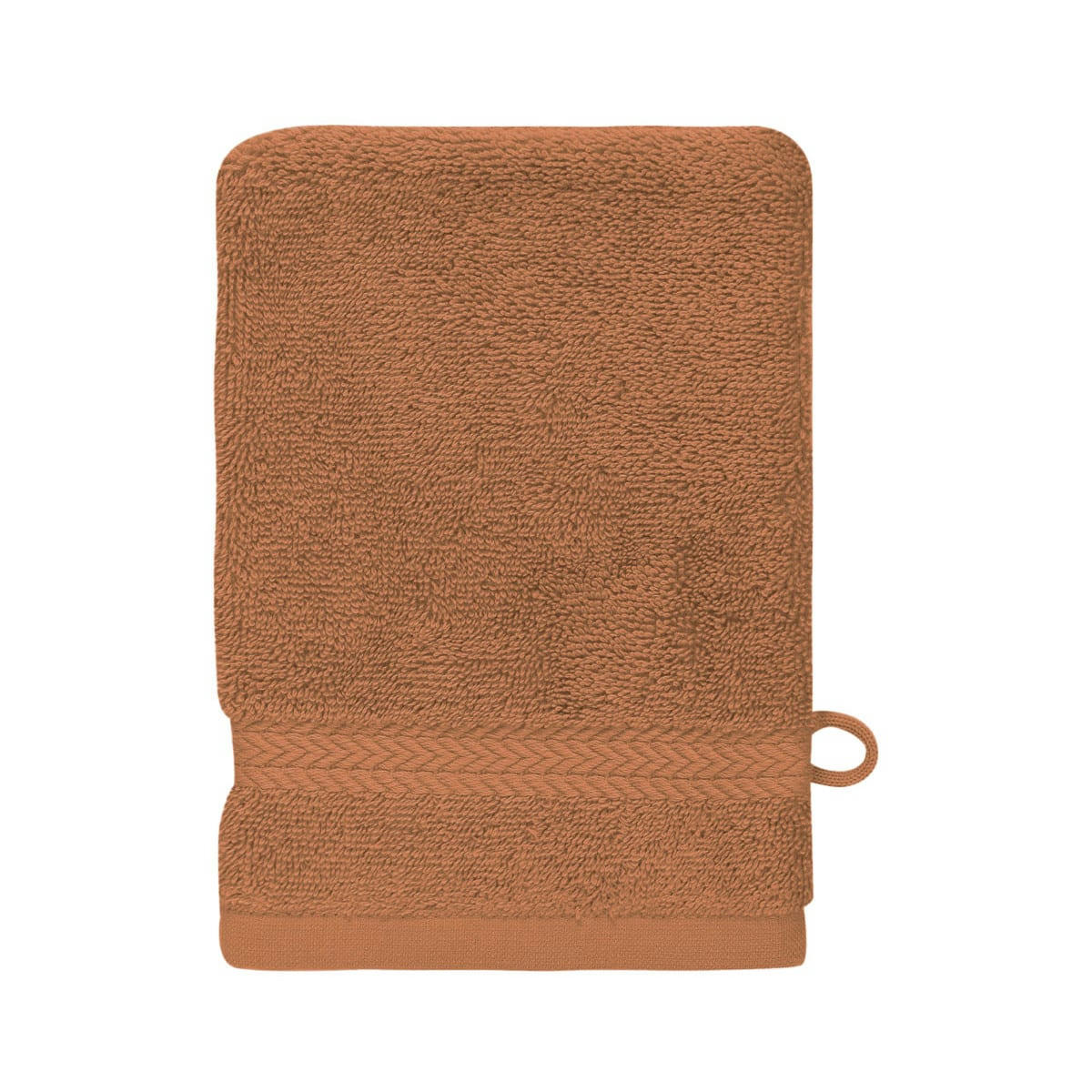 LUXURY - Lot de 3 gants de toilette 550gr/m²  brique 16x22 cm