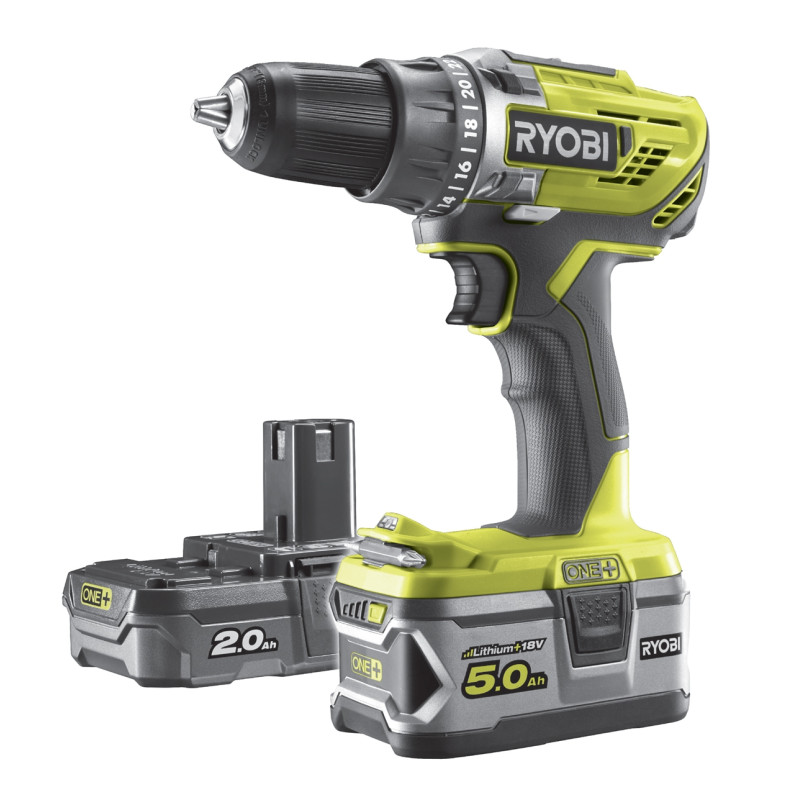 Perceuse visseuse sur batterie One  R18DD3-252S 2 et 5 Ah 18 V RYOBI