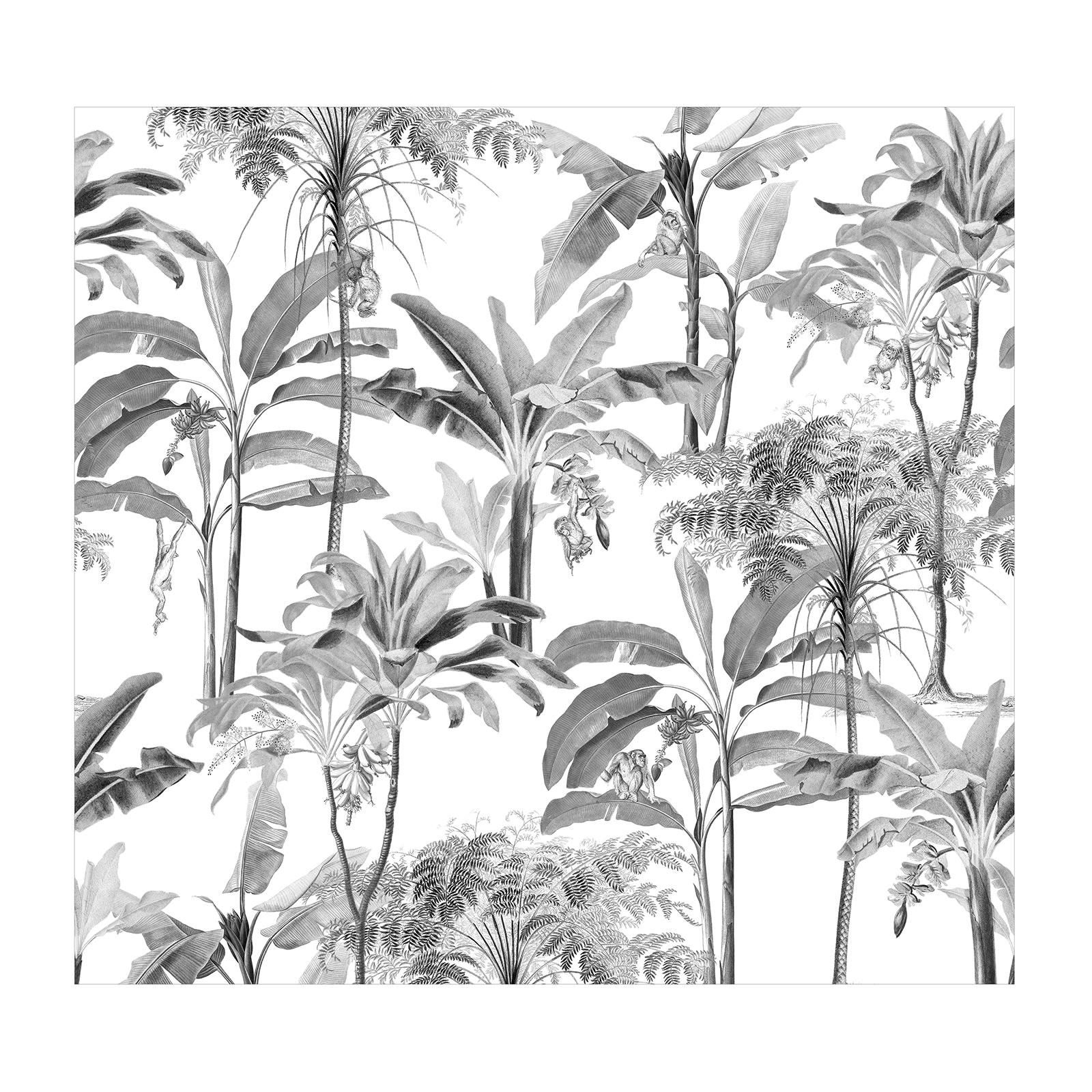 - fresque panoramique palmiers milou gris blanc 300x280cm