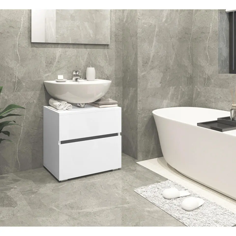 Wisla - Wastafelonderkast met 1 lade in wit