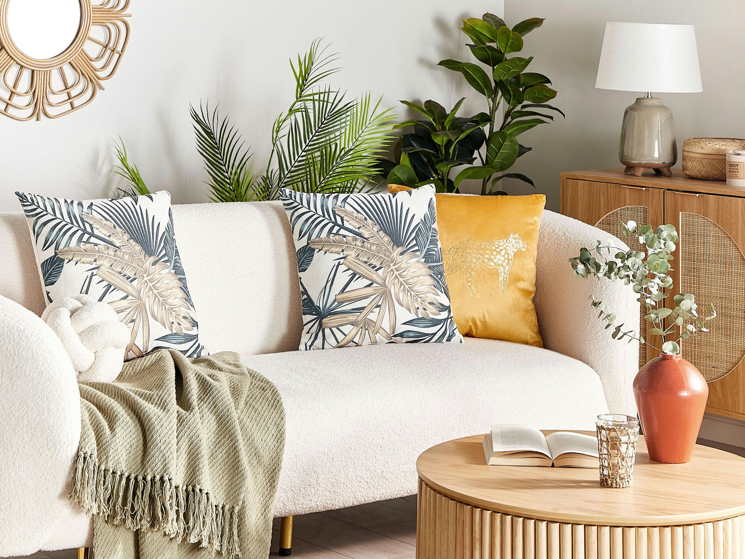 TAGETES - Lot de 2 coussin décoratifs en tissu multicolore 45x10cm