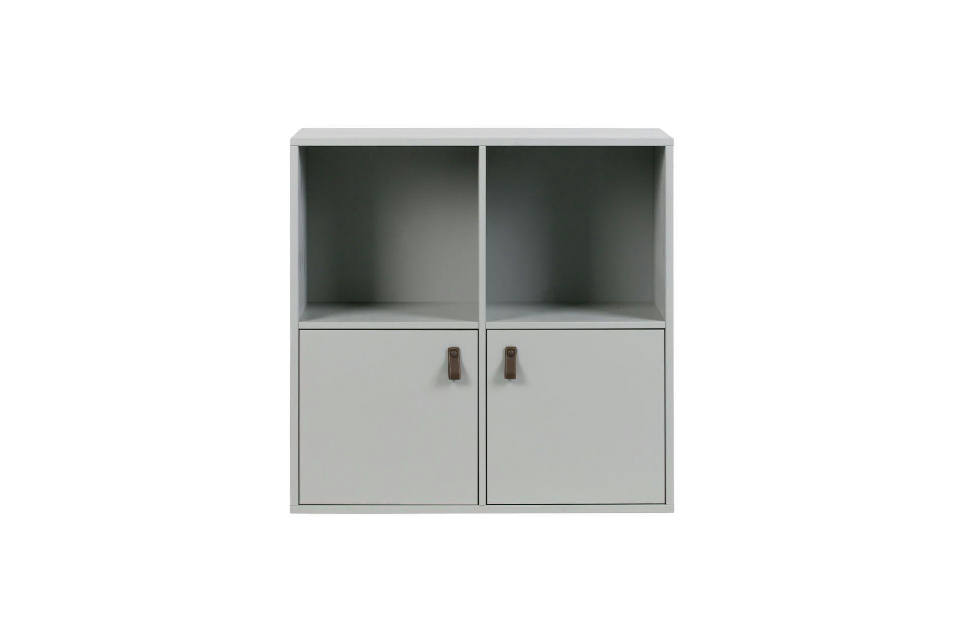 INCL - Cabinet 2 portes et 2 espaces ouverts en bois gris