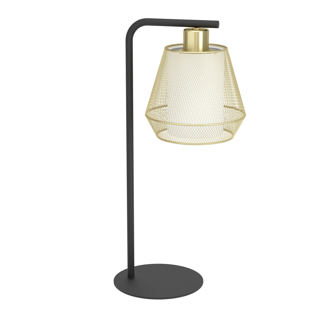 EGLO tafellamp Ciudadela - e27 - 50 cm - zwart/goud/wit - textiel