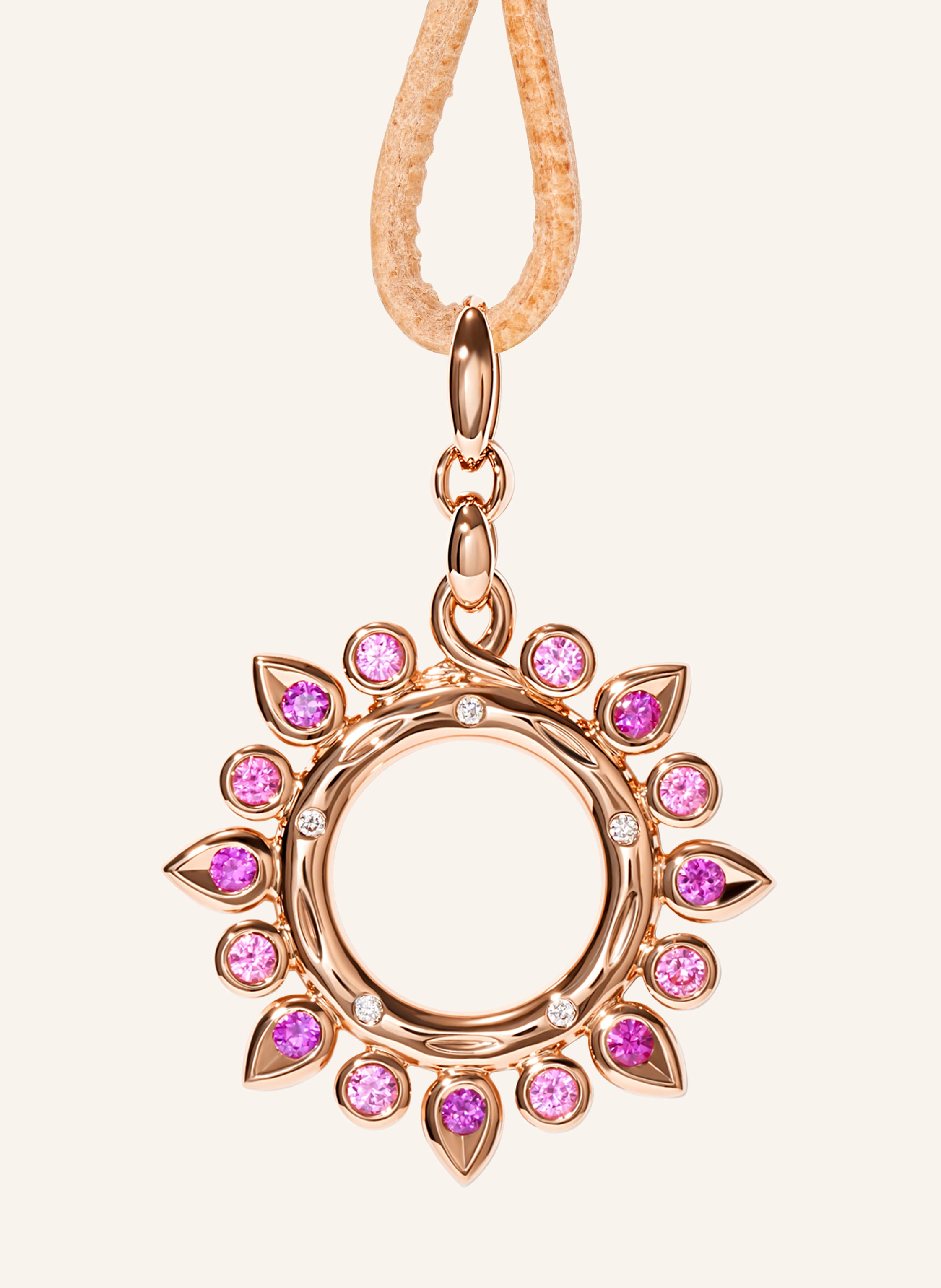 TAMARA COMOLLI Anhänger PENDANT GYPSY 'BLUSH' SUN SMALL 18K Roségold