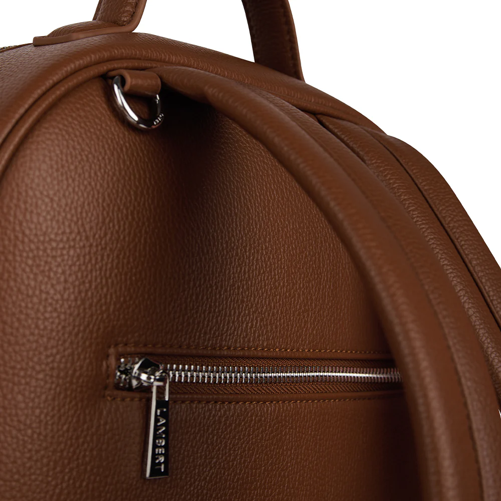 The Vicky - Hazelnut Maternity Backpack in Vegan Leather