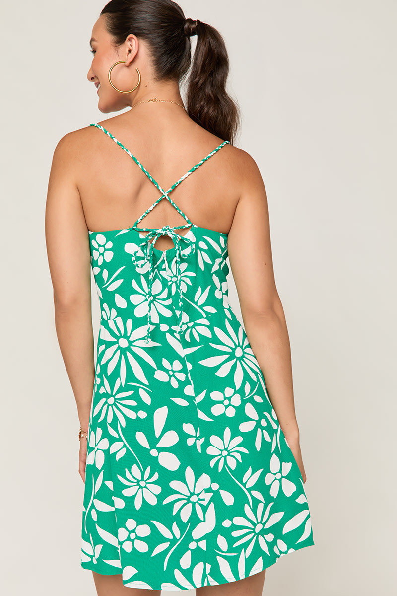 Eva Floral Tie Back Mini Dress