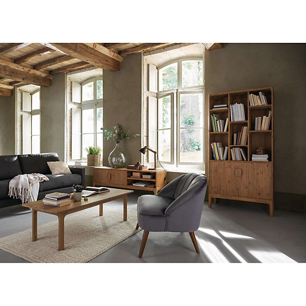 Bibliothèque 2 portes en bois SABOR