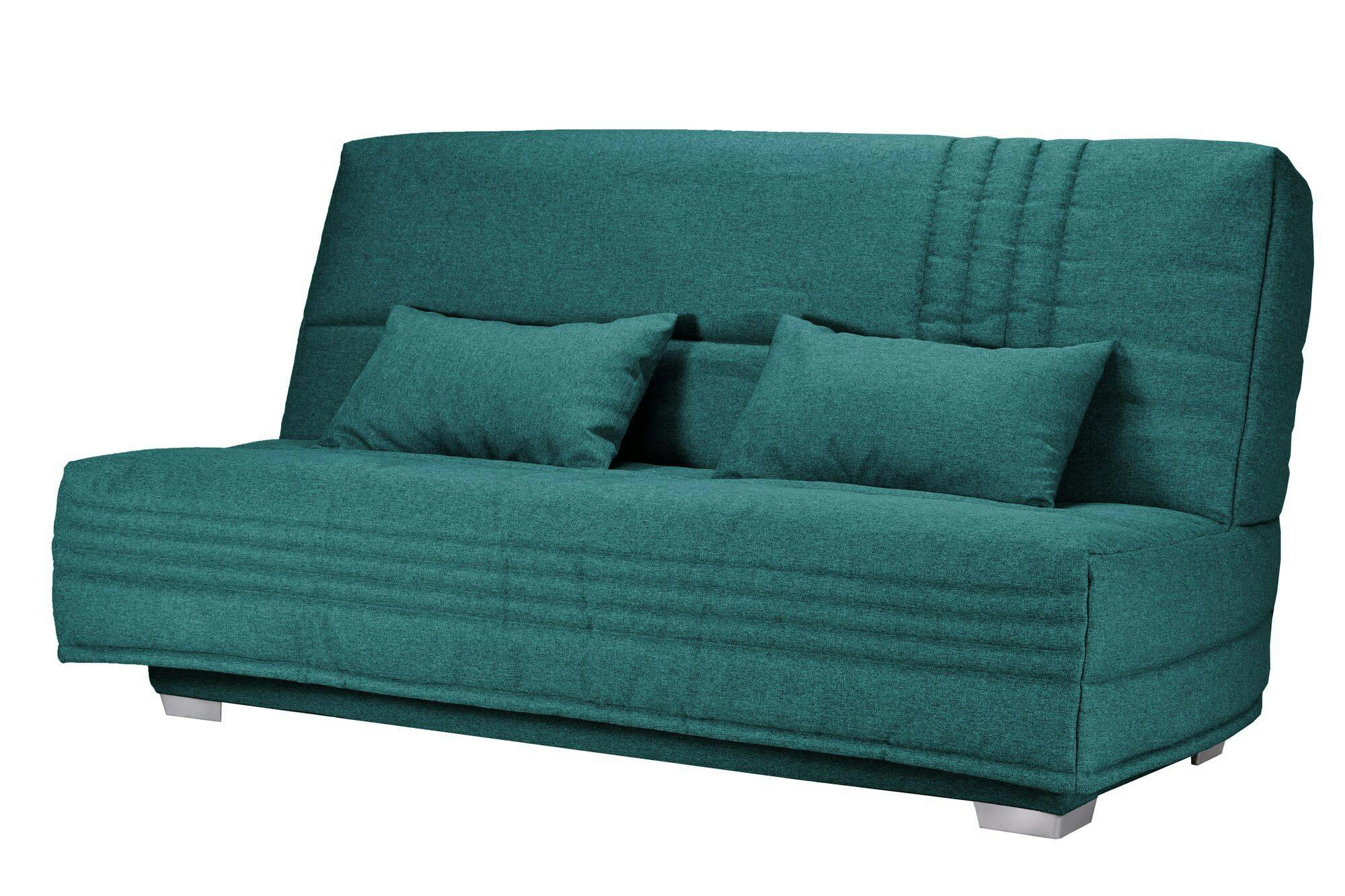 GENAY - Banquette clic-clac avec matelas de 17 cm bleu canard