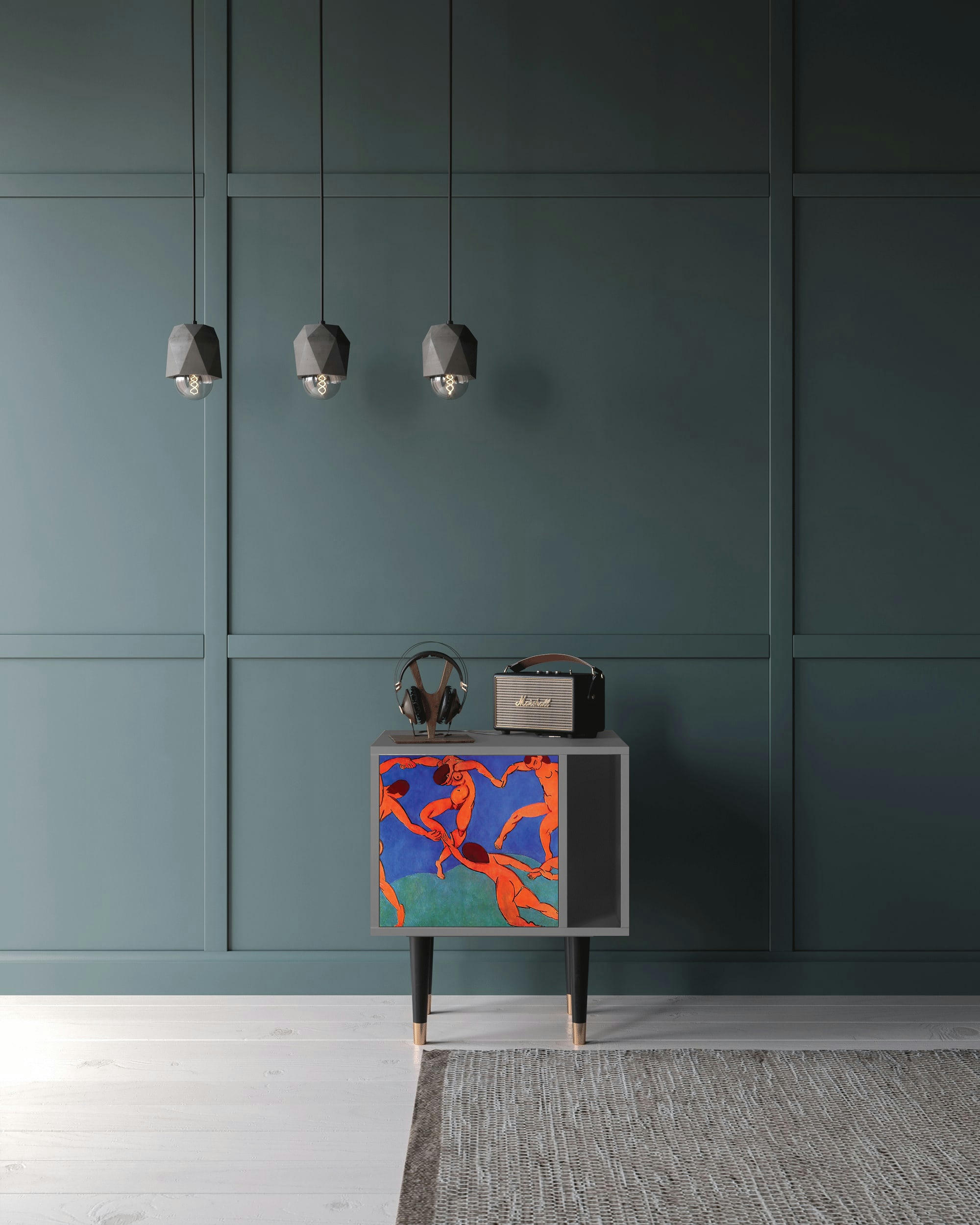 THE DANCE BY HENRI MATISSE - Table de chevet multicolore 1 porte L 58 cm