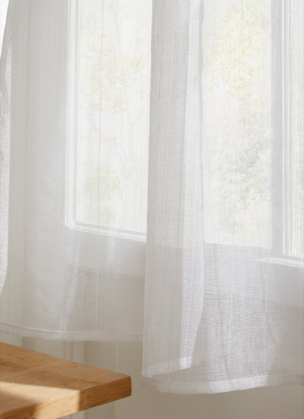 VITRAGE FINES RAYURES PITY BLANC