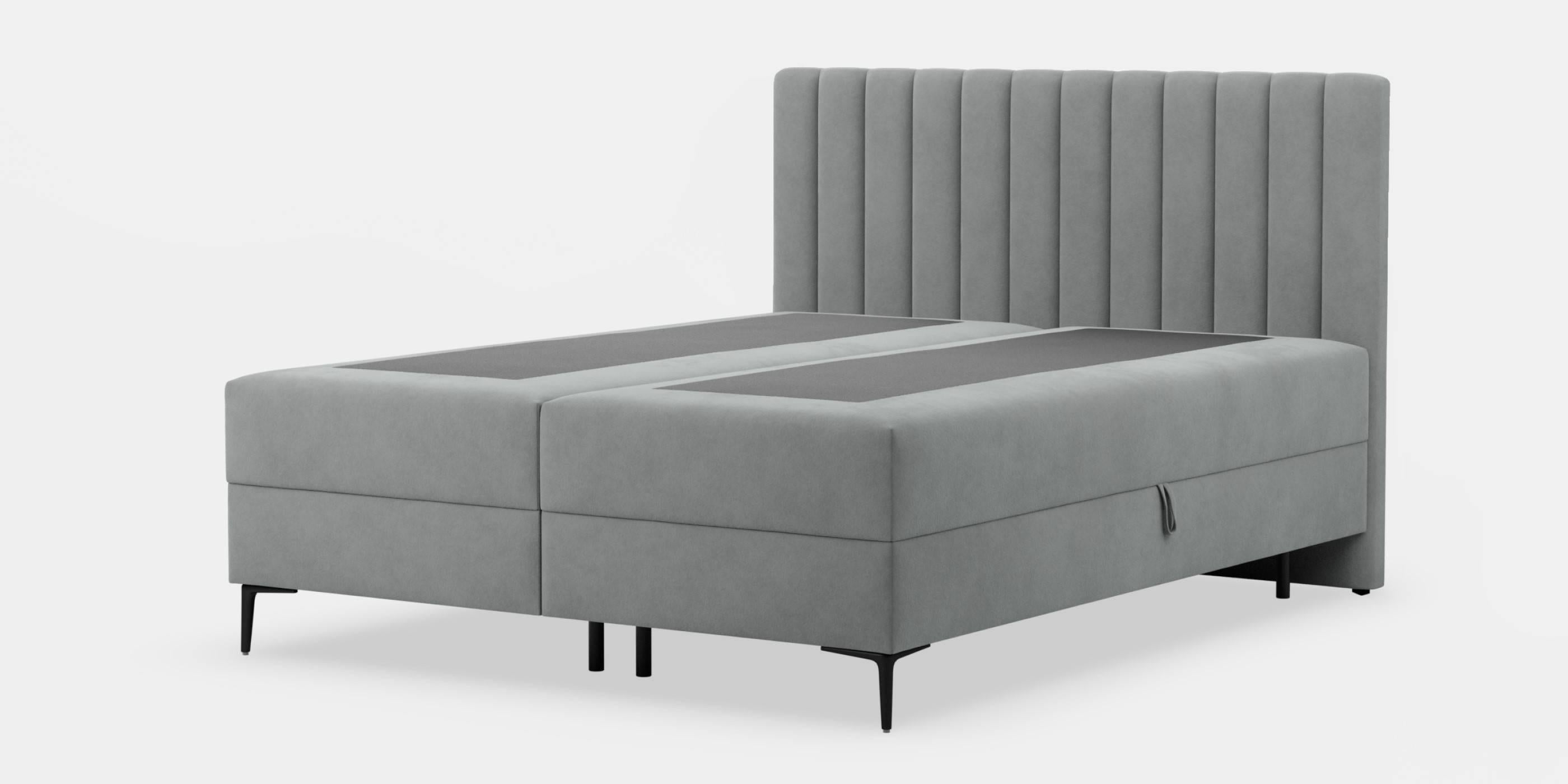 by fonQ Pazara Boxspring met Opbergruimte 180 x 200 cm - Grijs / Zwart