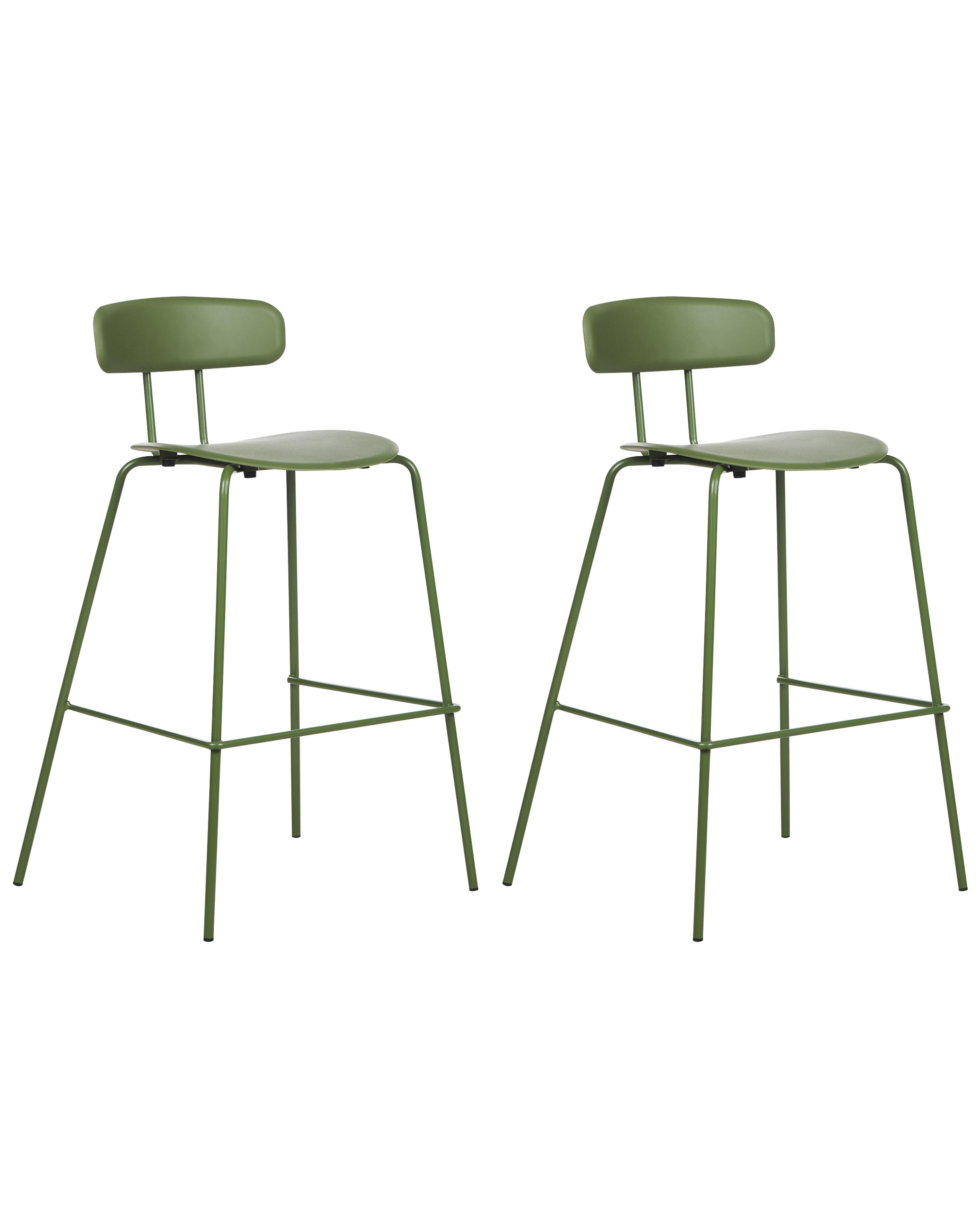 Set of 2 Bar Chairs SIBLEY Green