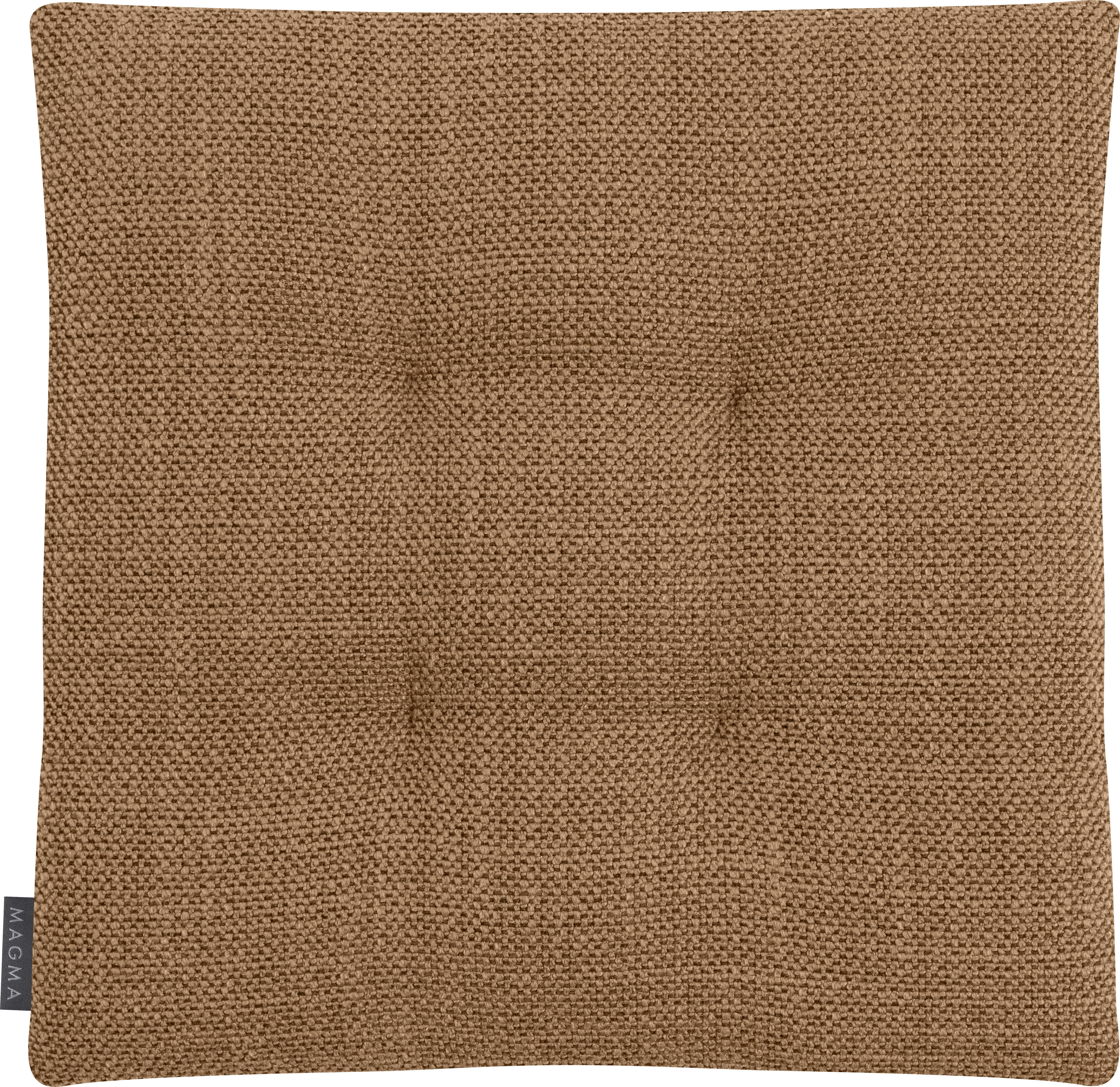 AUSTIN - Galettes de chaises carrées caramel bi-matière-Lot de 4 - 42x42cm