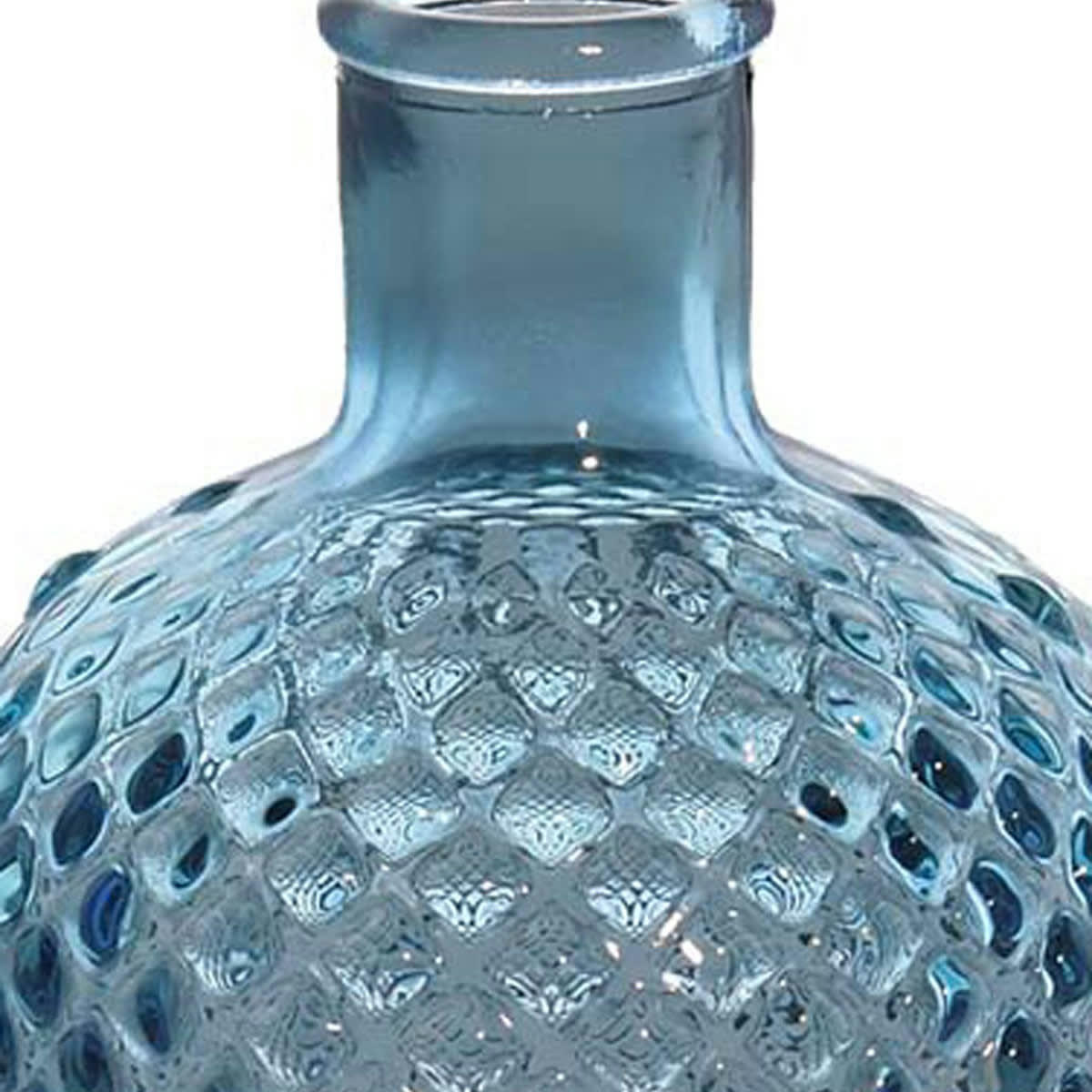 DIAMOND - Vase bouteille en verre recyclé  bleu jean's 22 cm
