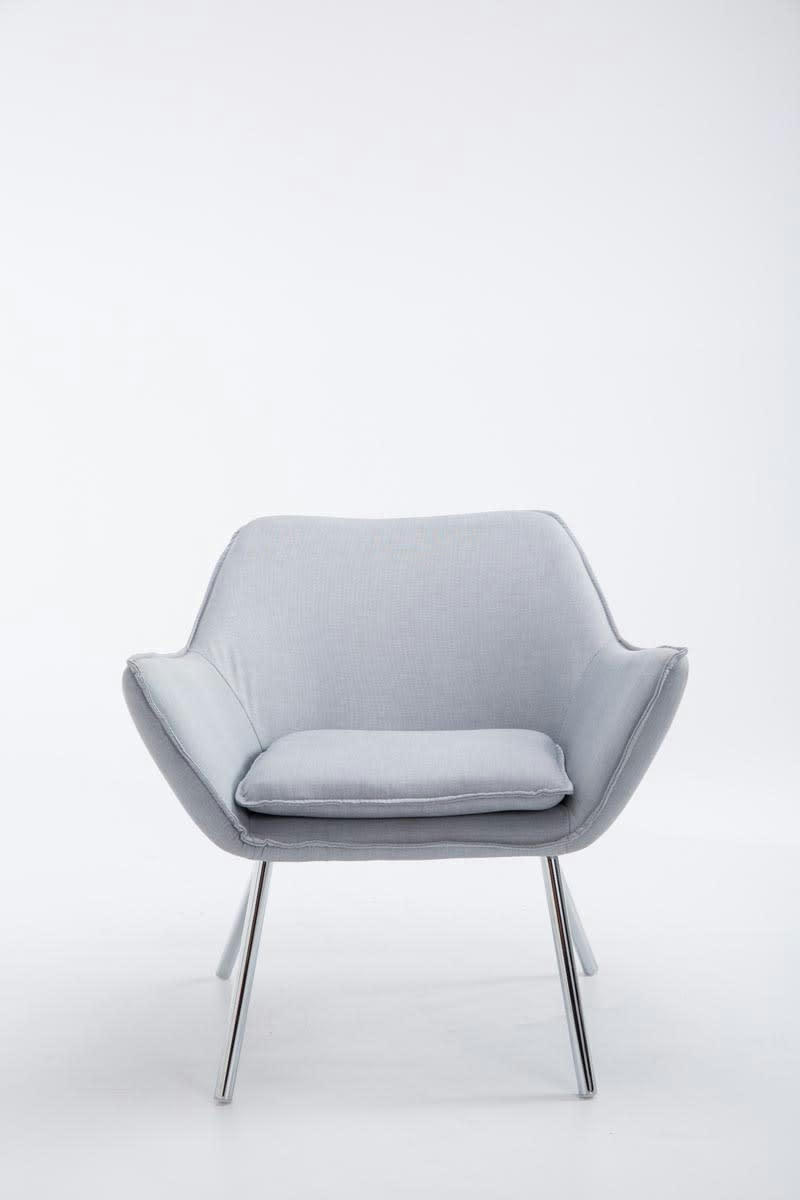 CARACAS - Fauteuil lounge avec accoudoirs assise en tissu Gris