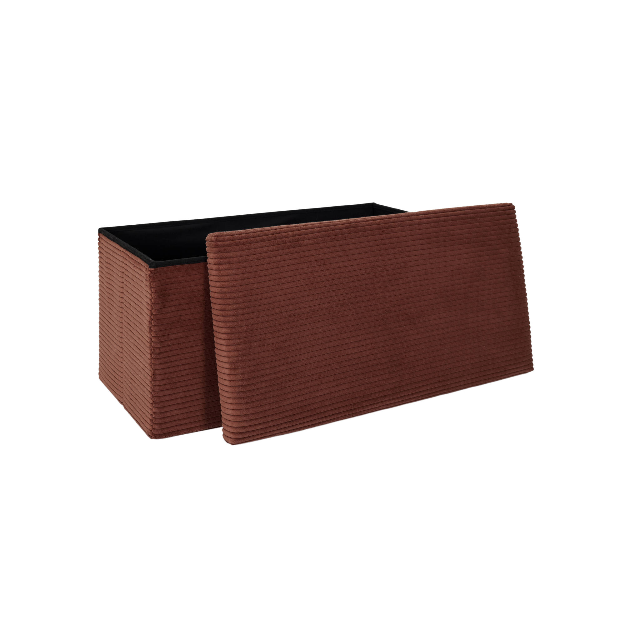 Banc-coffre pliable uni c&ocirc;telé