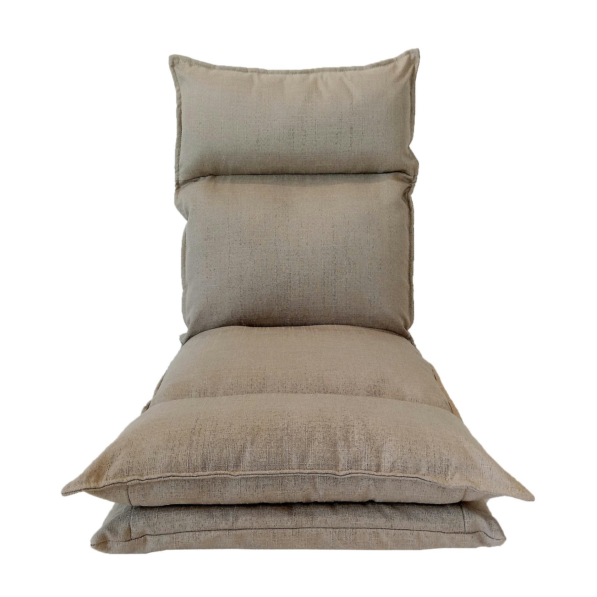 ENJOYRELAX - Siège de sol rembourré en métal et polyester beige