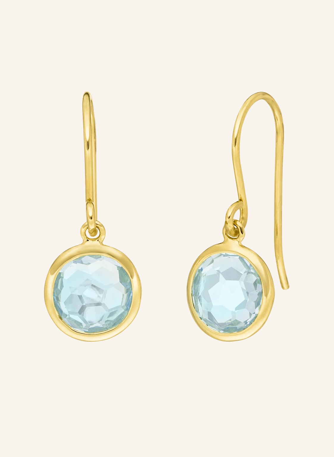Leaf Ohrhänger BLUE TOPAZ aus 14 Karat Gelbgold