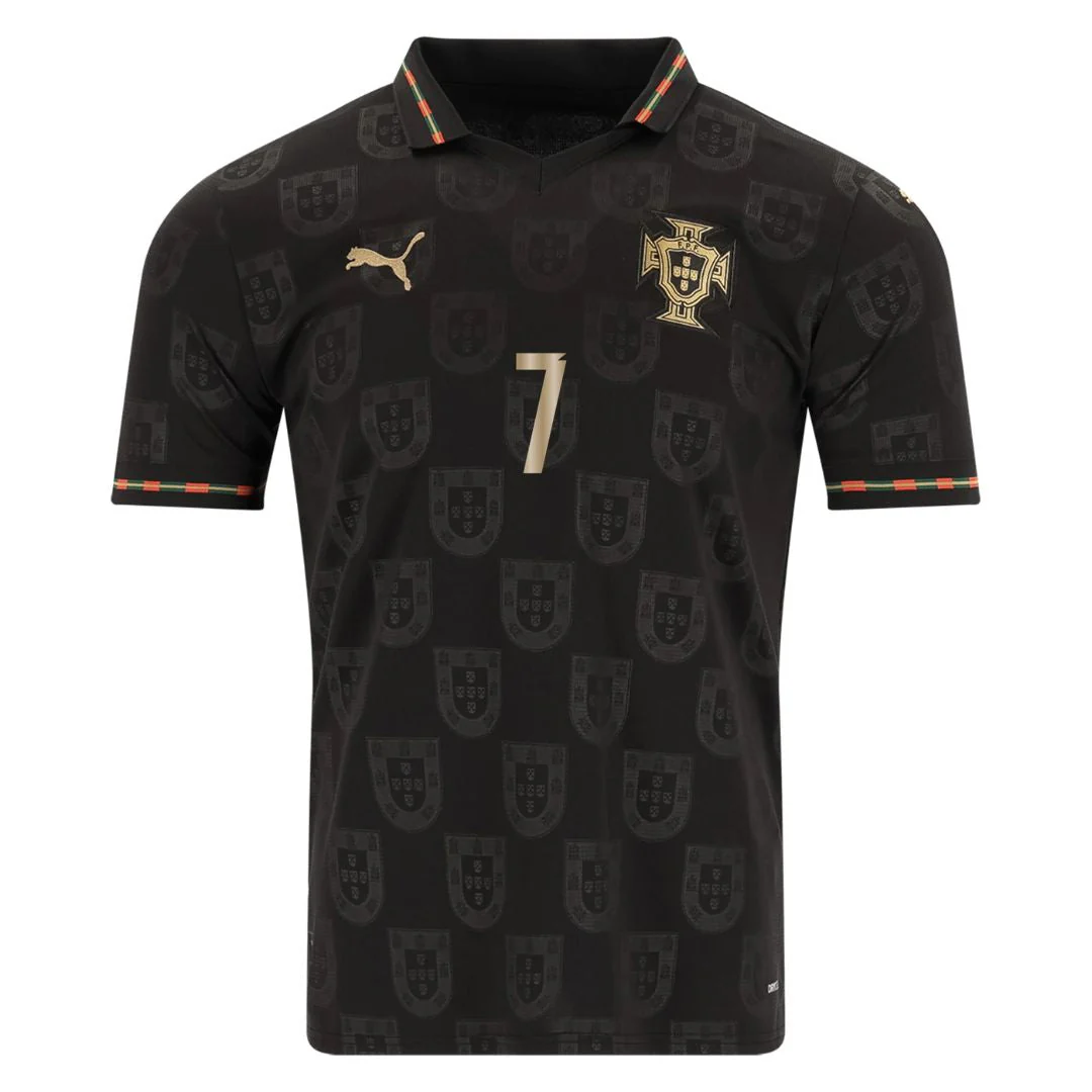 Portugal World Cup Fan Jersey Black Panther 2026 #13 Eusebio and #7 Ronaldo