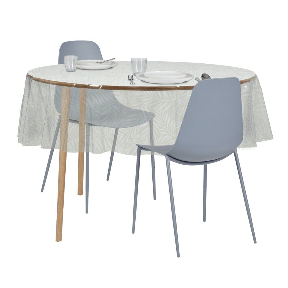 Nappe cristal carrée transparente motif palmier 150x150cm