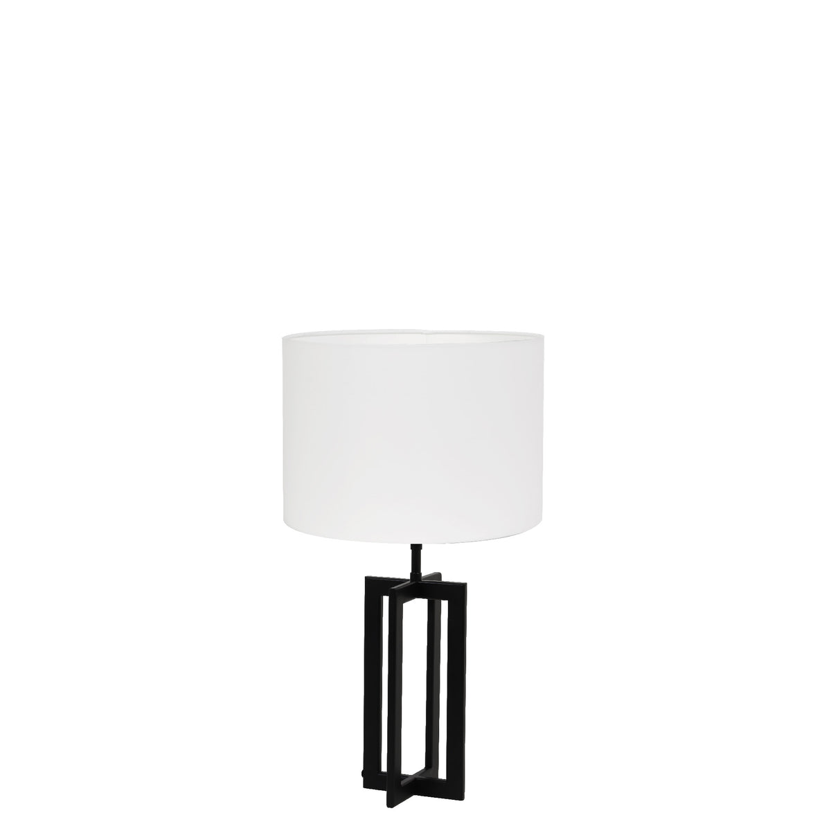Light & Living tafellamp Mace/Polycotton - zwart, wit - 30x30x56cm