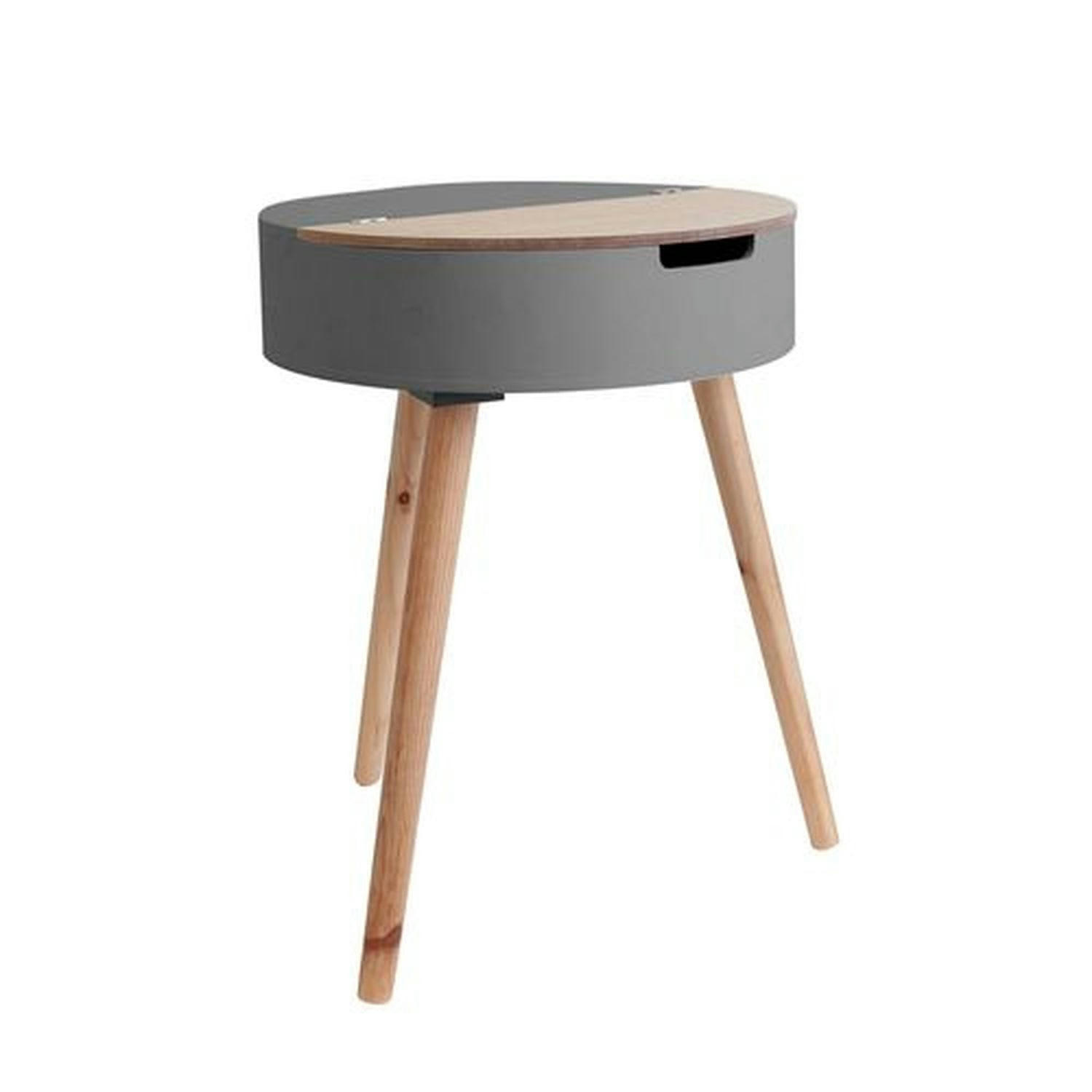 SCANDI - 2 tables de nuit coffre scandinave gris