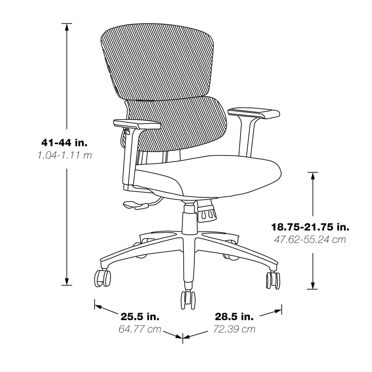 Black Mesh Managers Chair with Fabric Seat