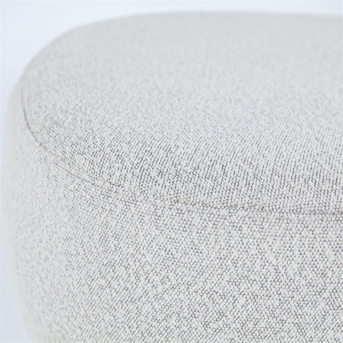 BILY - Pouf ovale scandinave en tissu bouclé blanc