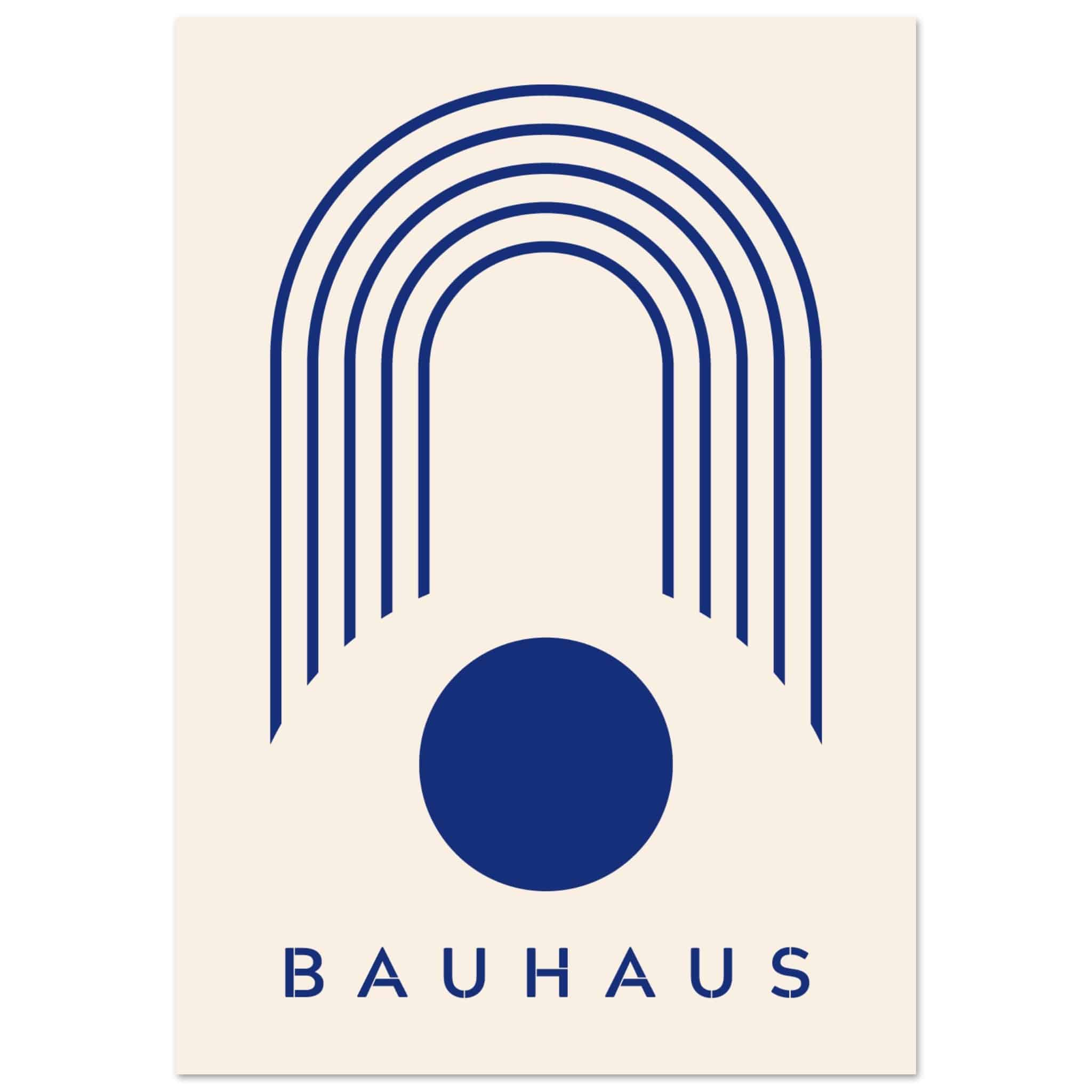 Artfulprints Poster Bauhaus - Blue arches  - 70x100 cm - Blauw