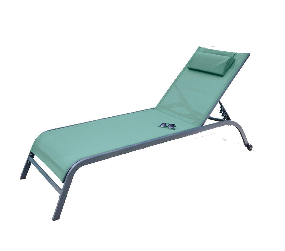 GOZO - Bain de soleil  en acier vert amande