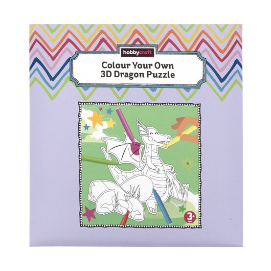 Colour Your Own 3D Dragon Puzzle Kit
